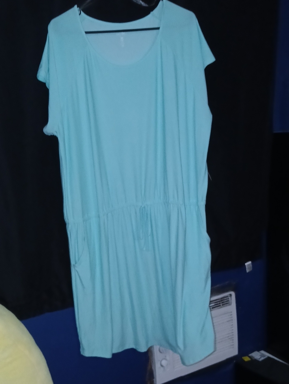 just be Light Aqua Casual Scoop Neck Dress